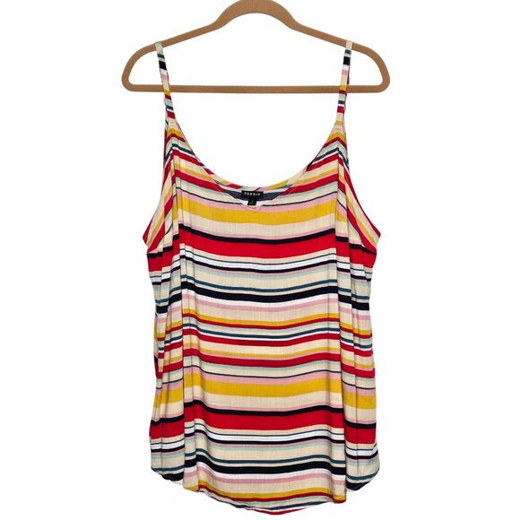 Torrid Womens Multicolor Striped Sleeveless Spaghetti Camisole Top Flowy 3 3X - Picture 1 of 8